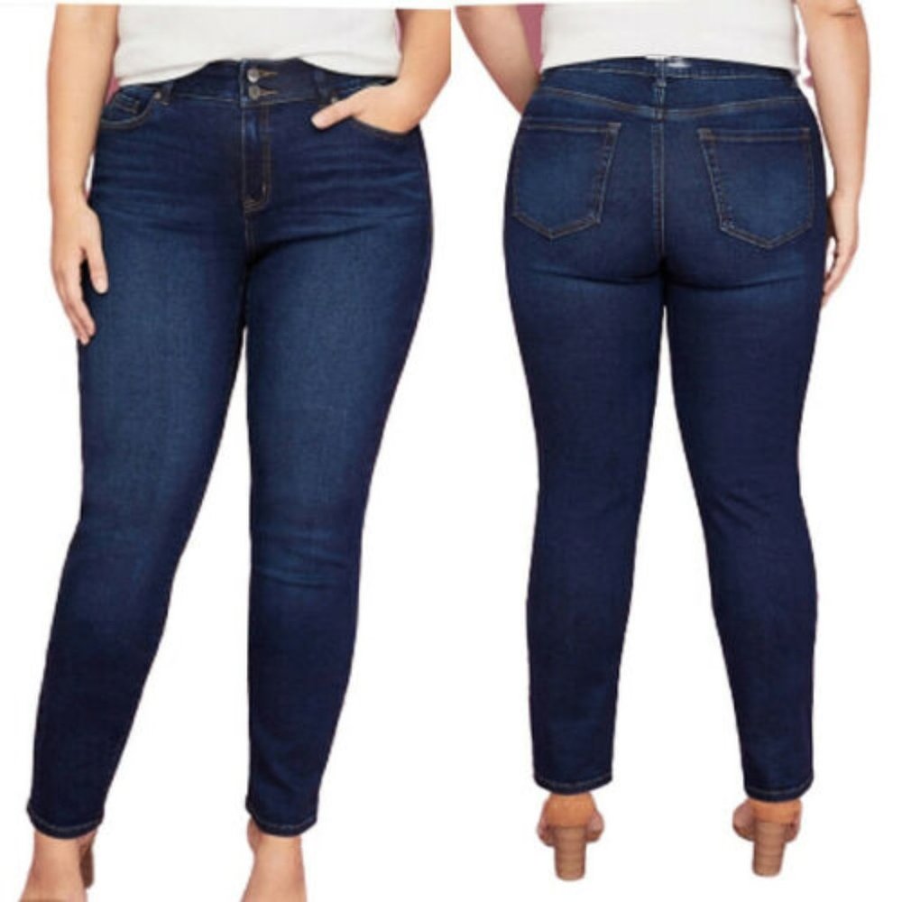 Lane Bryant High Rise Skinny Dark Wash Jeans 16